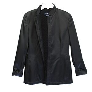 Ron Leal Womens Size 6‎ Jacket Black Wool Quilted Lining Mandarin Collar Canada